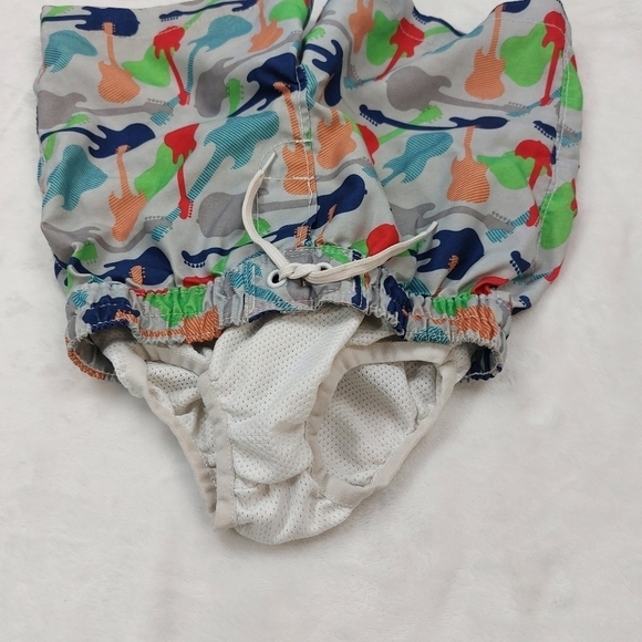 Wave Zone Boys Multicolored Guitar Print Board Short Swim Trunks size 2T - Picture 2 of 4